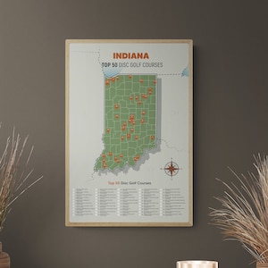Indiana Top 50 Disc Golf Plätze Karte
