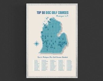 Top 50 Michigan Disc Golf Courses Map