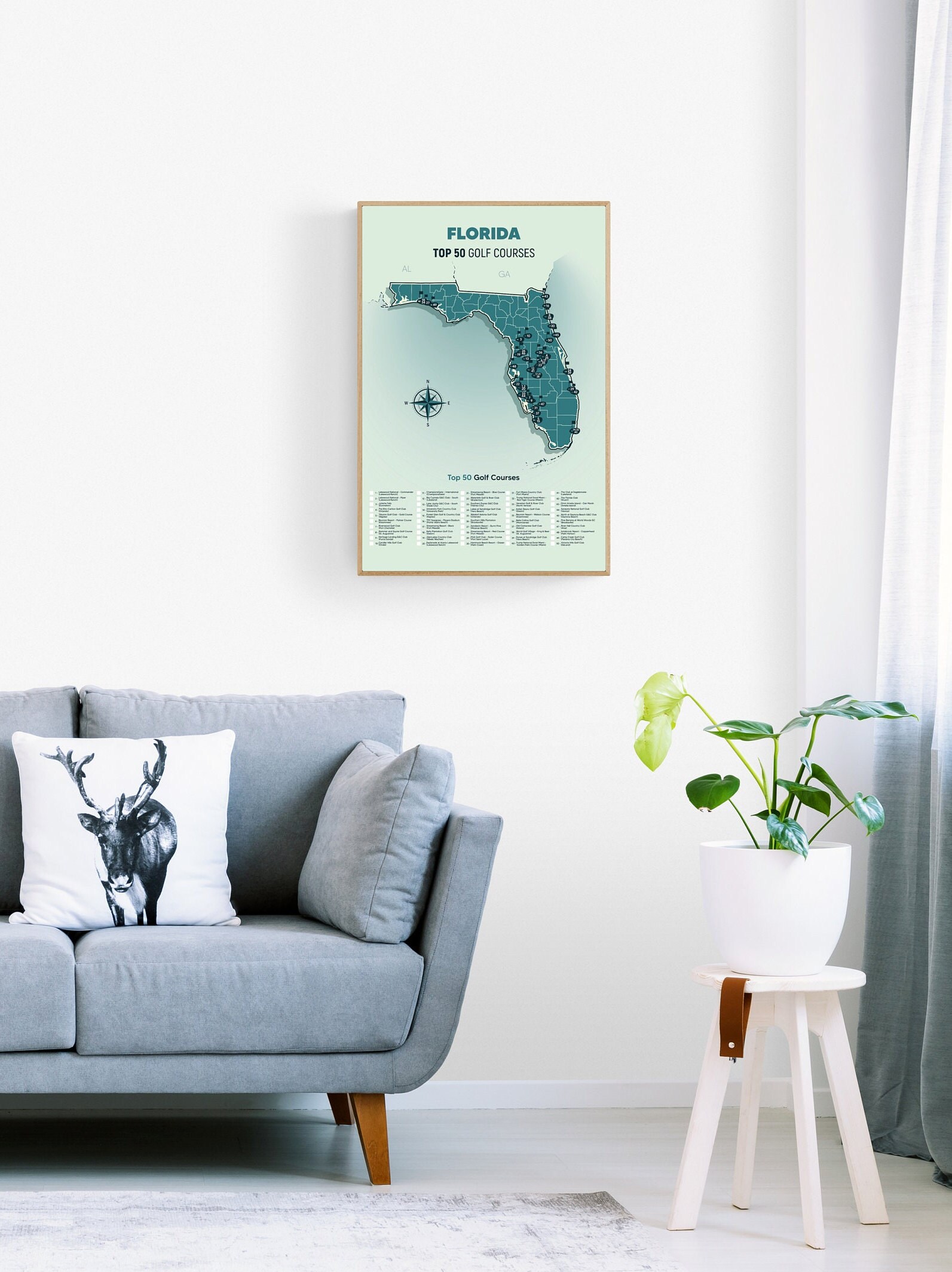 Florida Top 50 Golf Courses Map - Il Fullxfull.3961693005 Hj2h