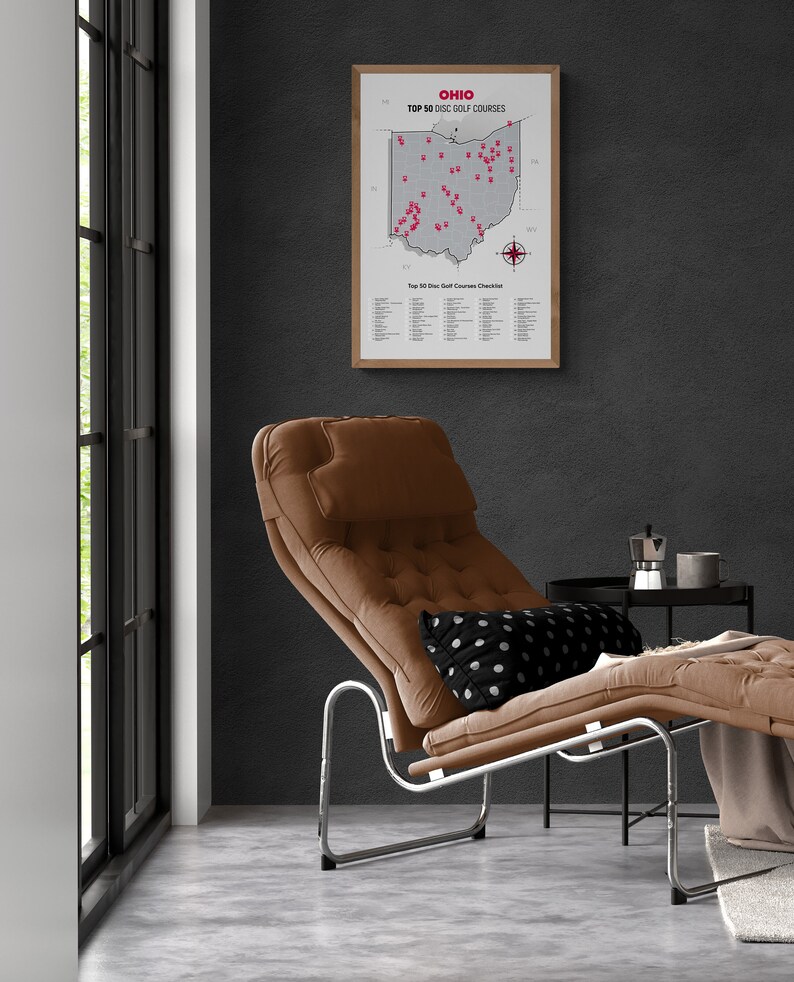 Ohio Disc Golf Top 50 Courses Map Etsy