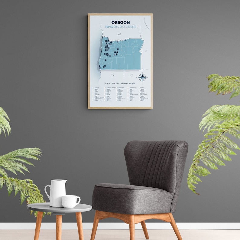 Oregon Disc Golf Top 50 Courses Map Etsy