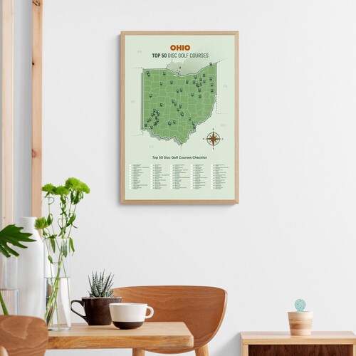 Top 50 Michigan Disc Golf Courses Map Etsy