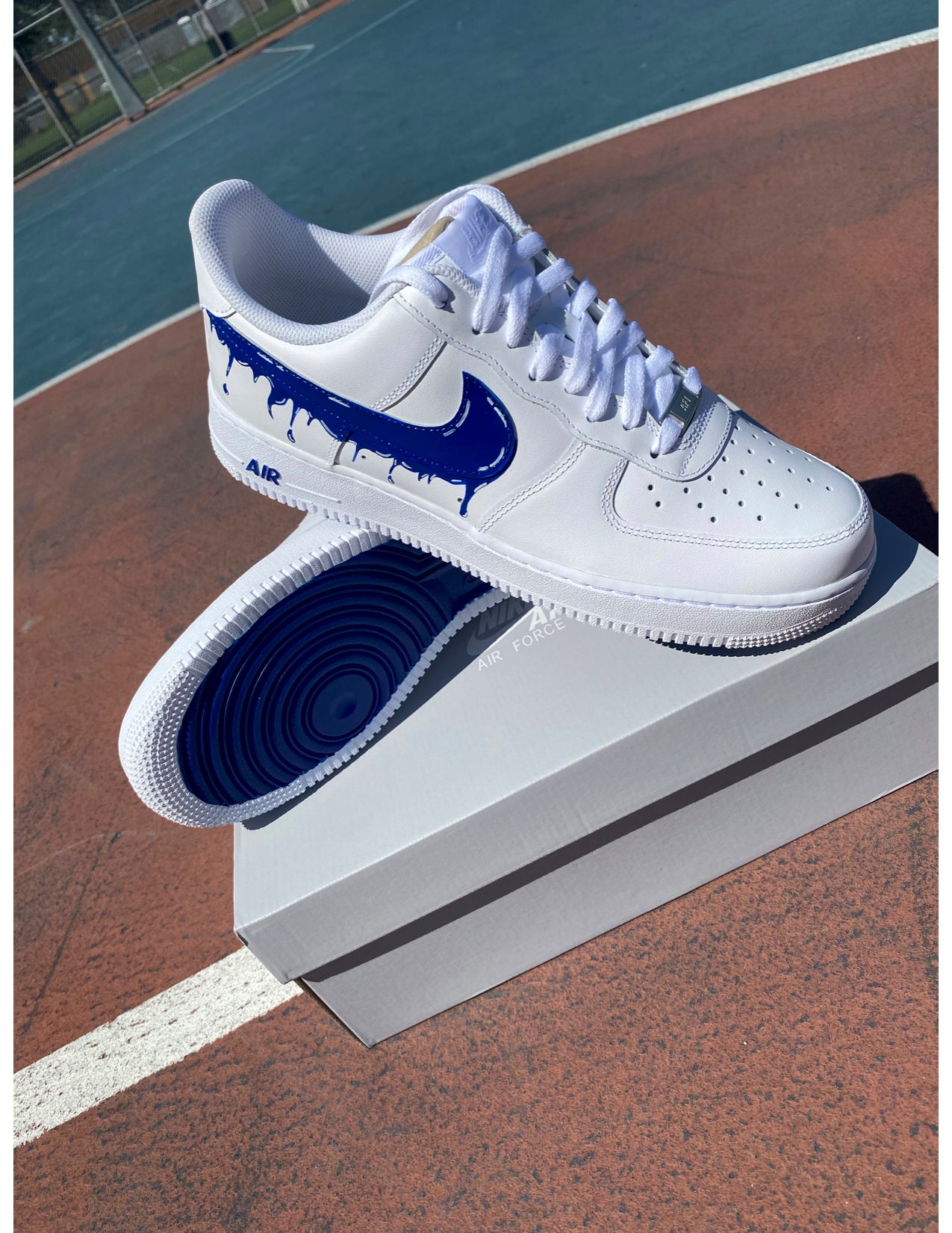 Custom Air Force 1 The Drip blue MEN | Etsy