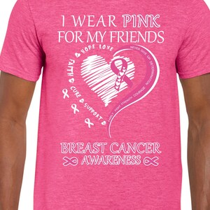 I wear Pink for my Friends, Breast Cancer, Cancer awareness, Cancer, Heart, PNG, SVG