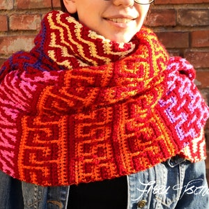 Crochet - Instructions Mosaic - crochet blanket or scarf / stole