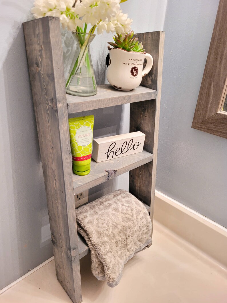 Mini Ladder Shelf Small Leaning Ladder Countertop Shelf Etsy
