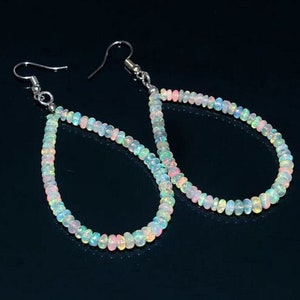 Ethiopian Opal Dangle Earrings for Women's Earring- Dangle drop Earrings- Opal Gemstone- Silver Sterling 925 Earrings- Opal Beads Earring