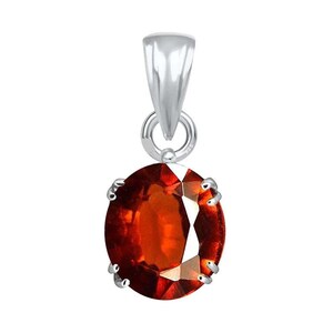 Large Hessonite Garnet Pendant Oval Cut Garnet Necklace Gemstone Necklace January Birthday Gift for Her Oval Pendant garnet oval cut pendant