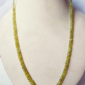 Natürliche Peridot Halskette - Edelstein Halskette - Facettierte Peridot Steine Halskette mit Sarafa - 3 bis 6 mm Steingröße