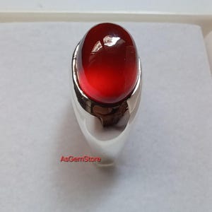 AAAA ヘソナイト ガーネット カボション 10 x 14 mm リング - 宝石リング - ハンドメイドリング シルバー 925 スターリングリング 宝石 8 カート 約 送料無料。