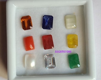 Navratan Gemstones: 7x5mm Octagon Cut, Good Luck Ring Making