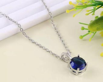 Dainty Amethyst Round Pendant Necklace: Sterling Silver February Birthstone