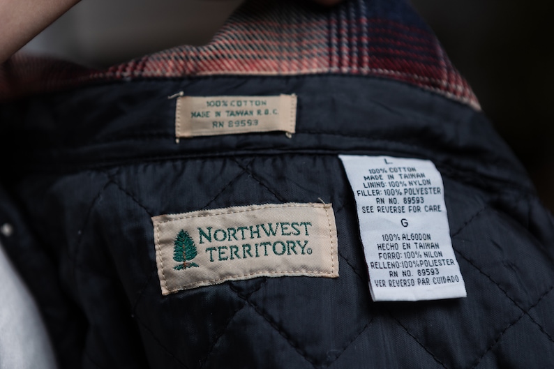 Northwest Territory Plaid Flannel Jacket With Quilted Lining L Etsy