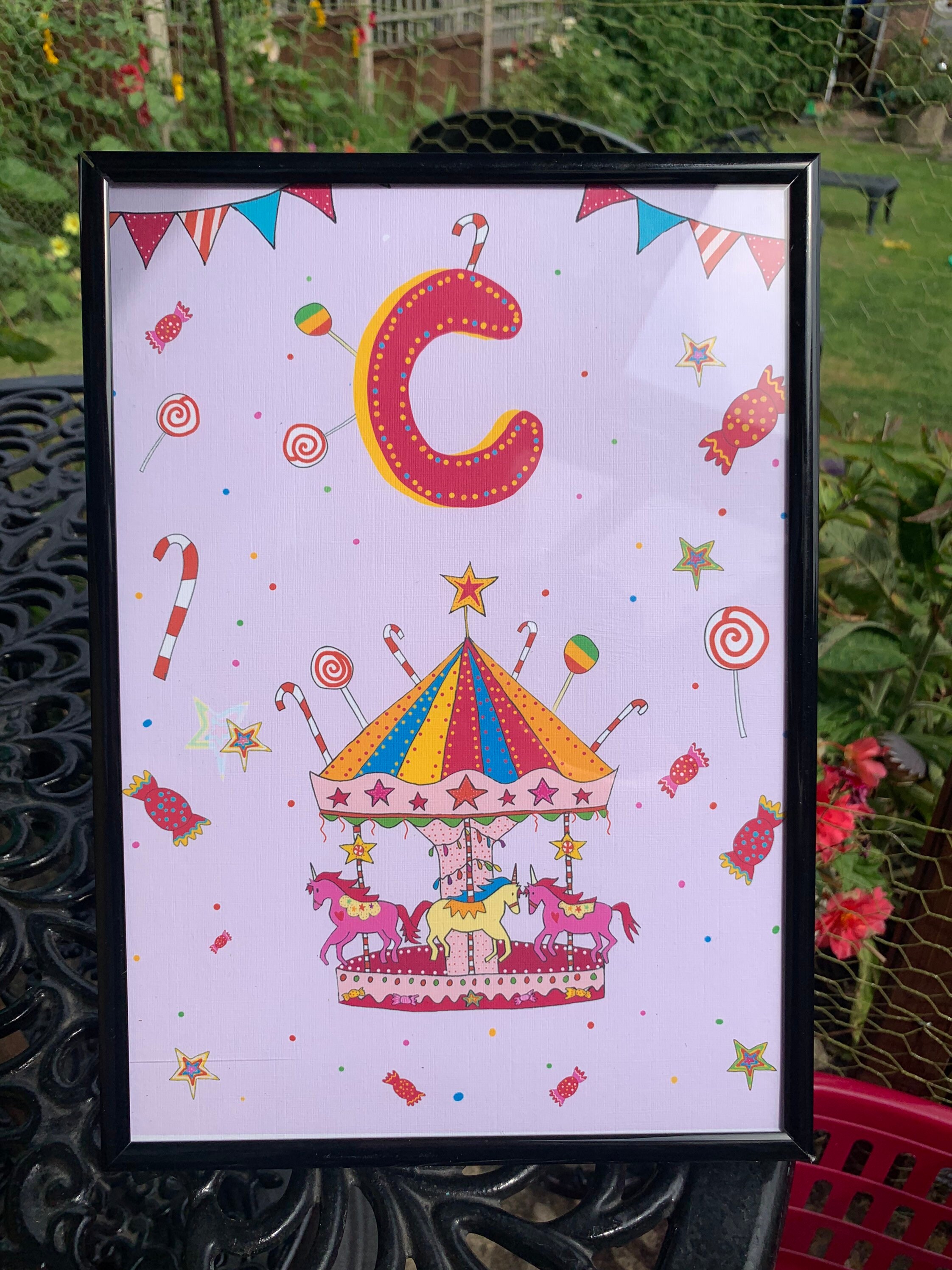 AZ Candyland unicorn merry go round print for little girls Etsy