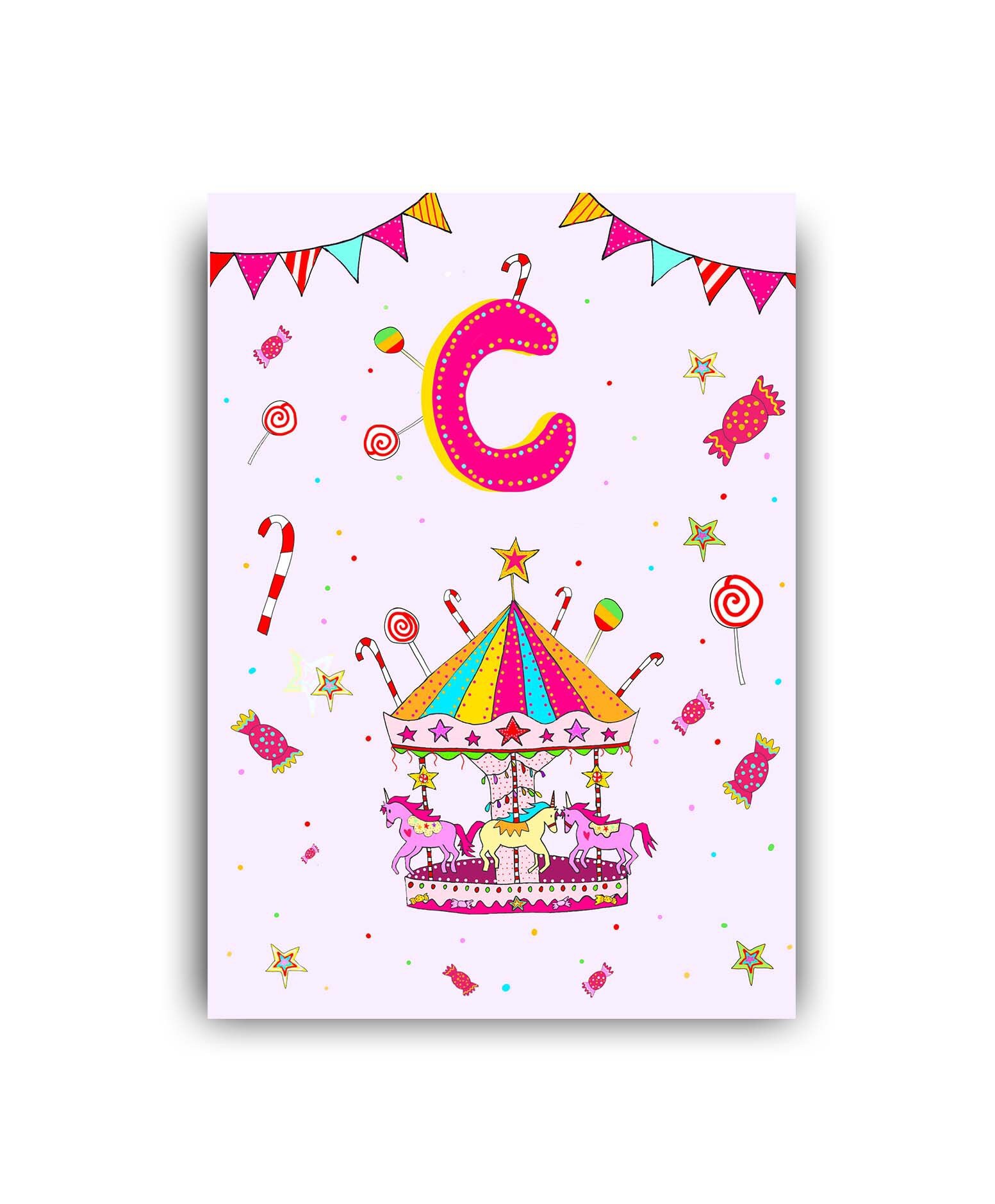 AZ Candyland unicorn merry go round print for little girls Etsy