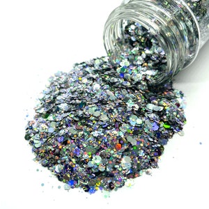 Asteroid - Chunky Glitter Mix - Iridescent color shifting glitter for tumblers, resin, nail art, crafts and more
