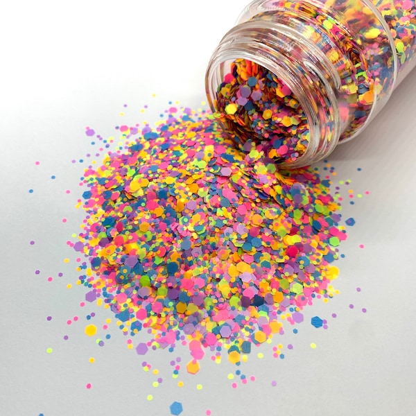 Confetti Cake  - Chunky Mix - Neon glitter mix for tumblers, resin, nail art, crafts and more