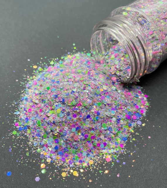 April Showers Chunky Glitter Mix Neon/iridescent Glitter Mix Tumblers,  Resin, Nail Art, Crafts, Makeup Pink Blue Green Glitter 
