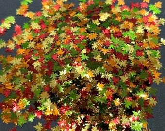 Autumn Leaves - Fall/Autumn Leaf Shaped Glitter - Metallic gold, red, orange, green glitter mix for tumblers, resin, nail art, crafts