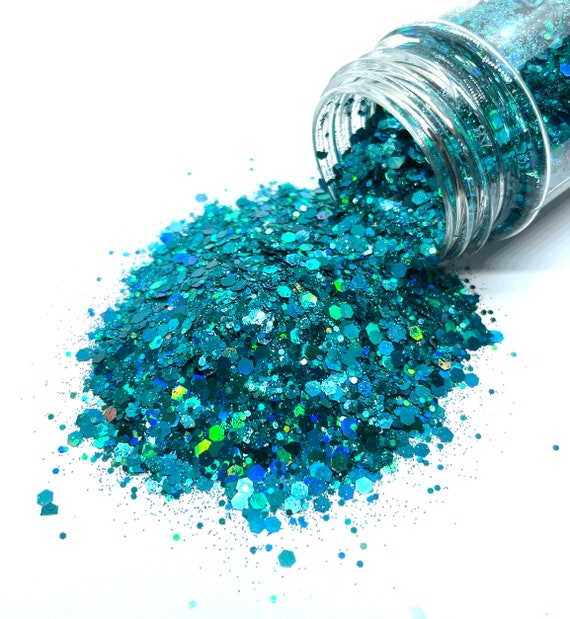 Paradise Island Chunky Glitter Mix Holographic Teal Blue Glitter
