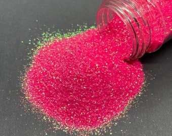 Hot Girl Summer (Fine) - Fine Glitter Mix - Neon Iridescent hot pink glitter for tumblers, resin, nail art, crafts, and more - Pink Glitter