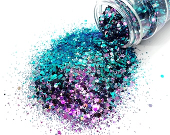 Spellbound - Chunky Glitter Mix - Color shifting blue glitter for tumblers, resin, nail art, crafts, and more