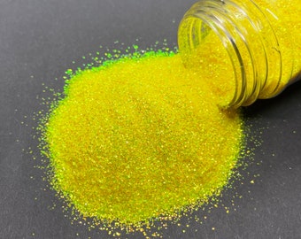 Sun Kissed (Fine) - Fine Glitter Mix - Neon Iridescent yellow glitter for tumblers, resin, nail art, crafts, and more - Yellow Glitter
