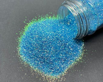 Pool Day (Fine) - Fine Glitter Mix - Neon Iridescent blue glitter for tumblers, resin, nail art, crafts, and more - Blue Glitter
