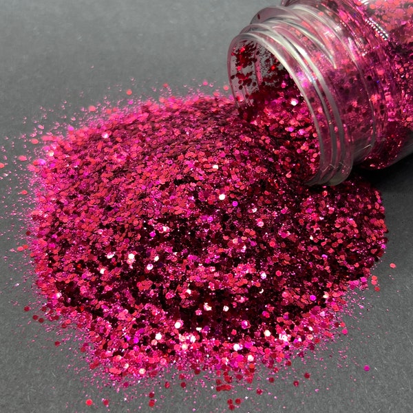 Cranberry Dreams - Small Chunky Glitter Mix - Metallic shades of pink glitter mix for tumblers, resin, nail art, crafts - Pink Glitter