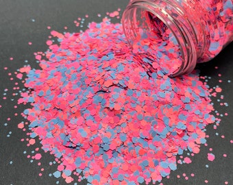 Wild Child Chunky Glitter Mix – Neon Pink, Orange, Blue, UV Reactive