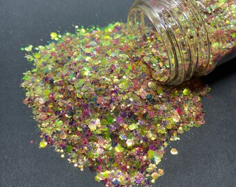 Abstract Chunky Glitter Mix – Iridescent Blue Green Pink Purple
