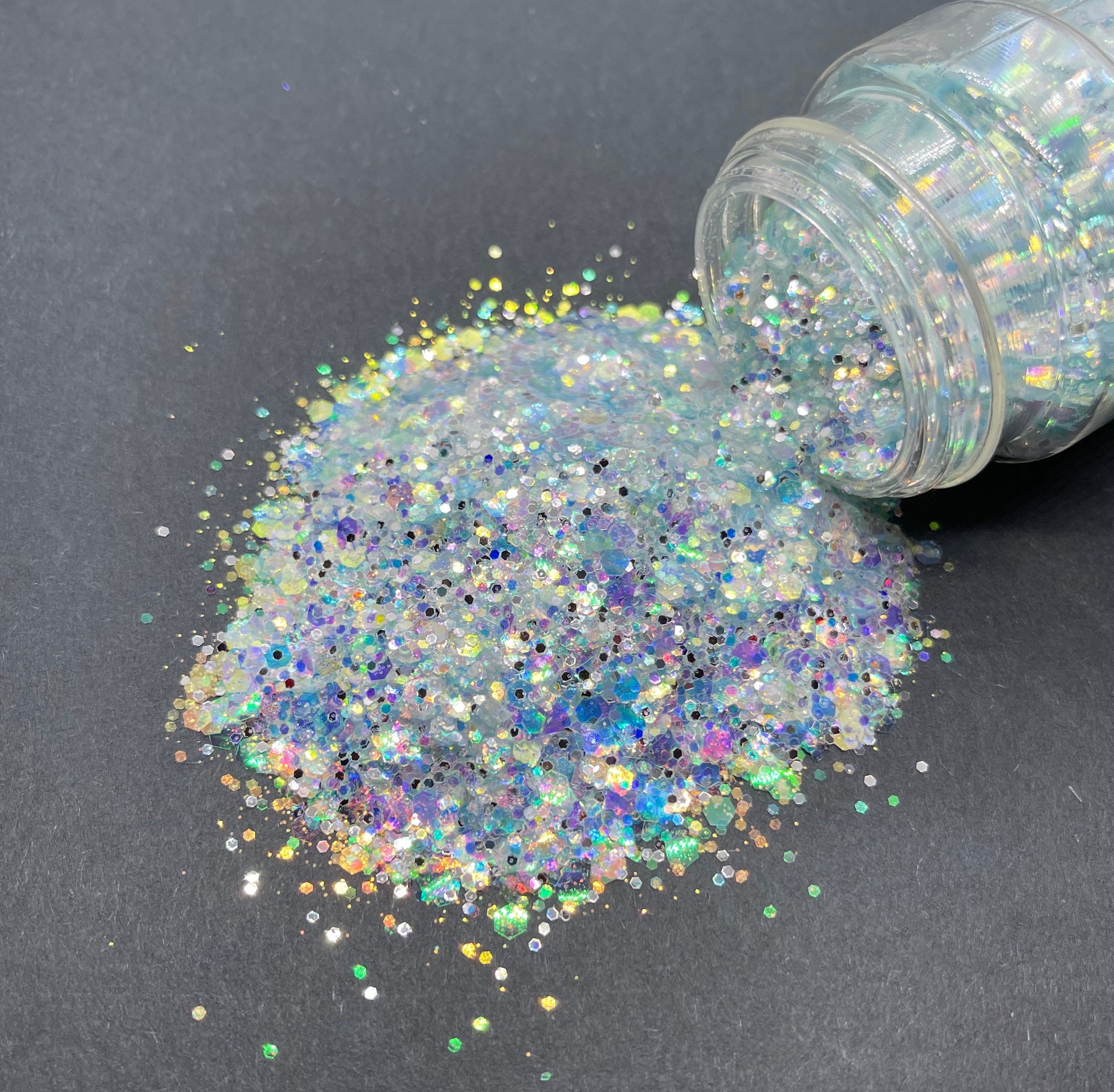 Strobe Lights - Chunky Mix Glitter - Glow in the Dark Glitter - Tumblers,  Resin, Nail Art, Crafts, Cosmetics and More - Blue Purple Glitter