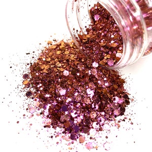 Purpurina gruesa rosa precisa: mezcla iridiscente que cambia de color