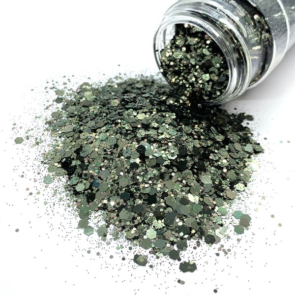 Uniform - Chunky Glitter Mix - Metallic dark green glitter mix for tumblers, resin, nail art, crafts and more