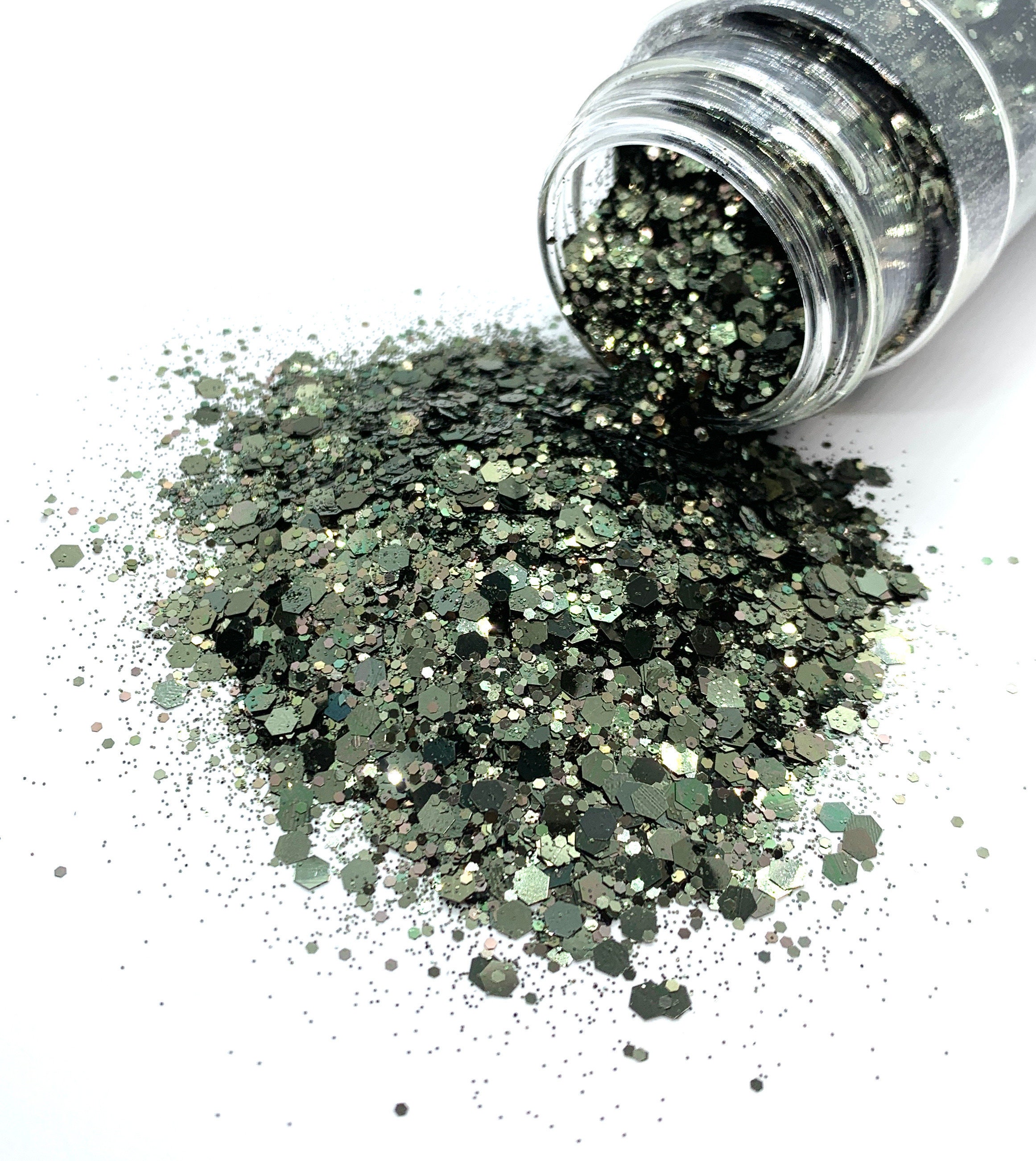 Uniform - Chunky Glitter Mix - Metallic dark green glitter mix for tu…