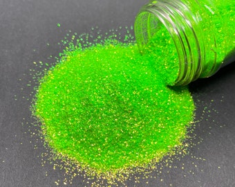 Got Lei'd (Fine) - Fine Glitter Mix - Neon Iridescent green glitter for tumblers, resin, nail art, crafts, and more - Green Glitter