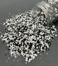 Black & White - Chunky Glitter Mix - Metallic black/white glitter mix for tumblers, resin, nail art, crafts and more - Black White Glitter