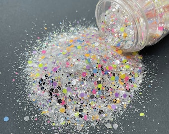 Groovy, Baby!  - Custom Chunky Mix - Neon/Iridescent glitter mix for tumblers, resin, nail art, crafts and more