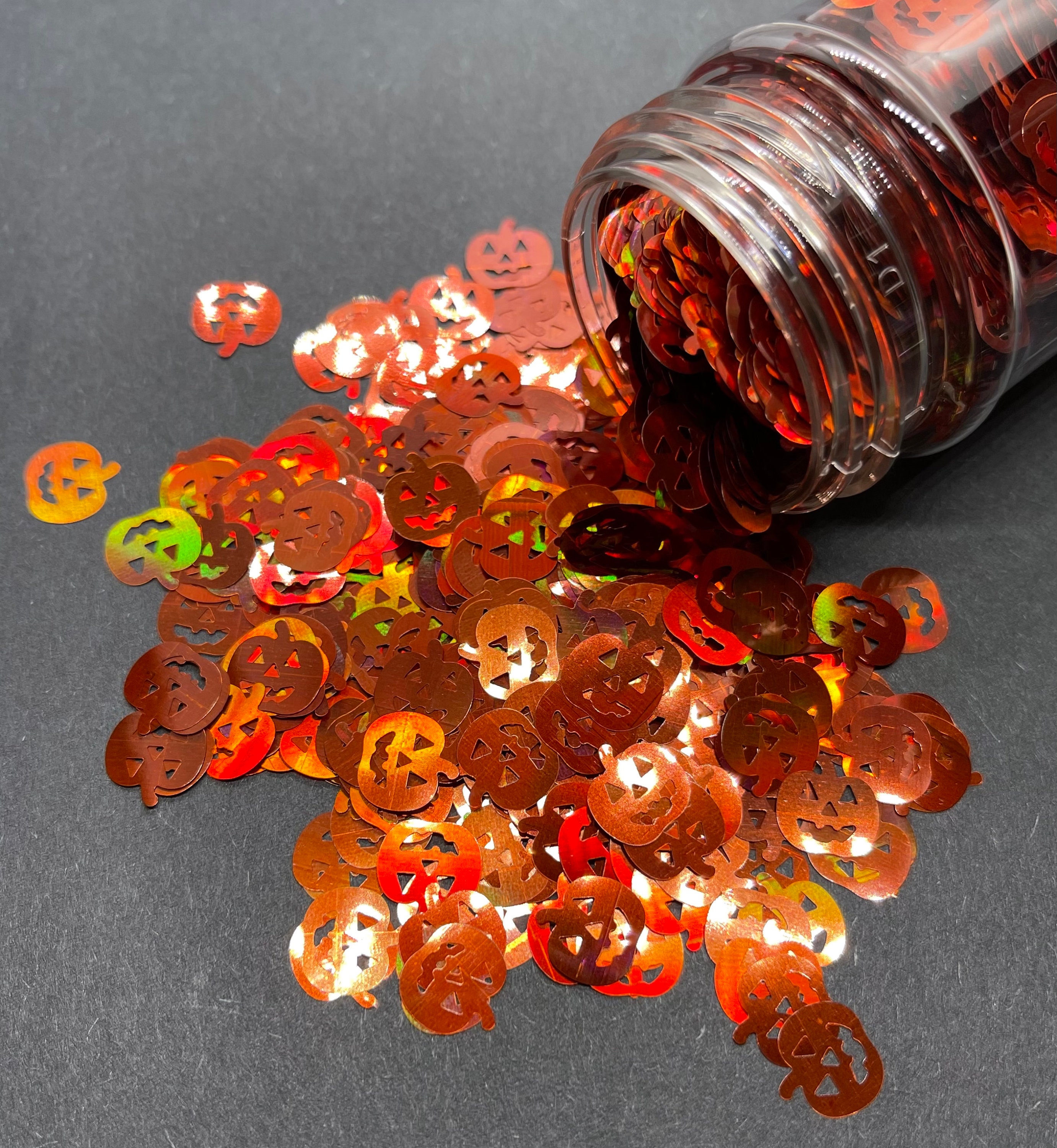 Jack-O'-Lantern - Halloween Pumpkin Shaped Glitter - Holographic …