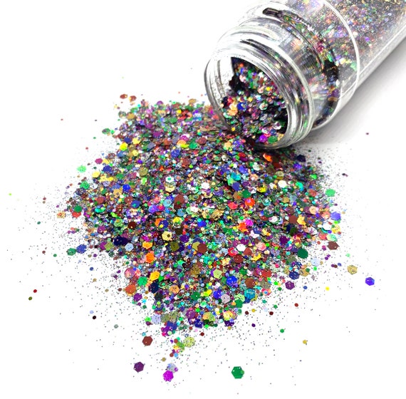 Party Hardy Chunky Glitter Mix Holographic Glitter Mix for Tumblers, Resin,  Nail Art, Crafts and More 