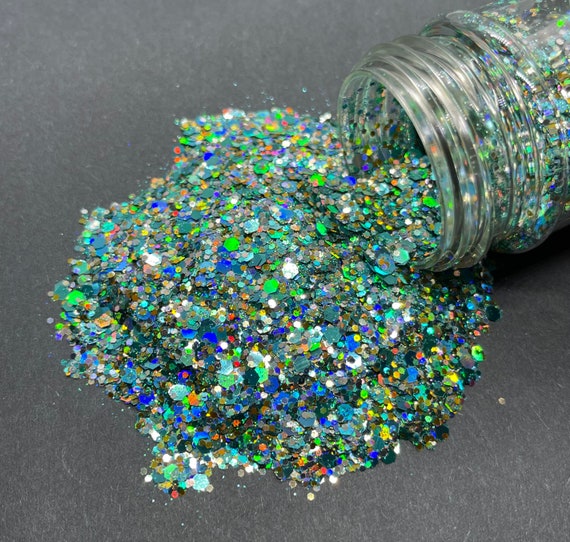 Silver Mix Hologram Chunky glitter for Resin crafts, Glitter for