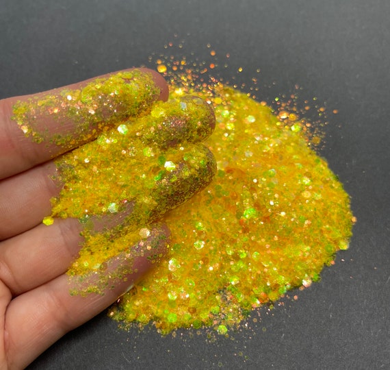 Retro Neon Yellow Chunky Glitter Mix