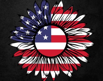 SonnenblumeN Svg USA, Sonnenblumen svg, 4th of Juli Svg, American Flag Svg, USA Svg, Amerika Svg, Memorial Day Cut File für Cricut