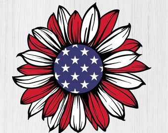 SonnenblumeN Svg USA, Sonnenblumen svg, 4th of July svg, American Flag Svg, USA Svg, Amerika Svg, Memorial Day Cut File für Cricut