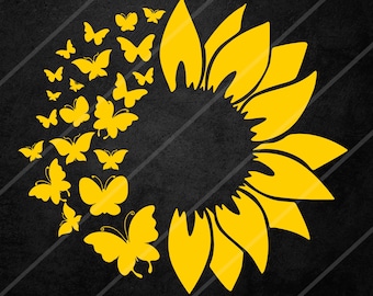 Free Free 160 Sunflower With Butterfly Svg Free SVG PNG EPS DXF File