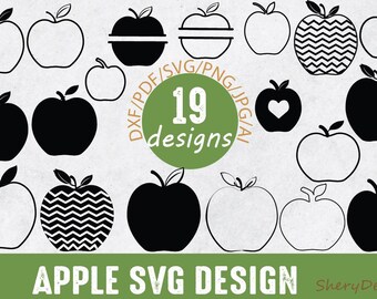 Apple Svg Bundle, Apple SVG, Apple Monogram Svg, Teacher Svg, School Svg, Apple Vector, Apple Cut File, Apple for Cricut Silhouette