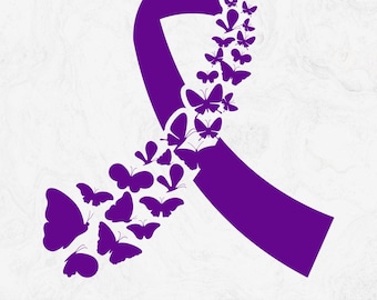 Systemic lupus Ribbon SVG, Systemic lupus svg, Systemic lupus Awareness Svg, Purple Ribbon Svg, Svg cut file to use for Cricut
