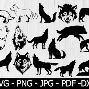 Wolf Bundle SVG, Wolf Svg, Wolf Face Svg, Wolves Svg, Wolves Clipart, Howling Wolf Svg, Wolf Cut file, Cricut, Silhouette