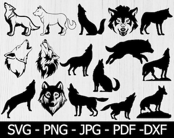 Wolf Bundle SVG, Wolf Svg, Wolf Face Svg, Wolves Svg, Wolves Clipart, Howling Wolf Svg, Wolf Cut file, Cricut, Silhouette