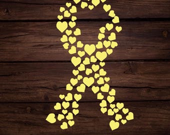 Cinta de corazón para cáncer de huesos SVG, Concientización sobre el cáncer de huesos SVG, Cinta para sarcoma, archivo svg para usar en Cricut Silhouette